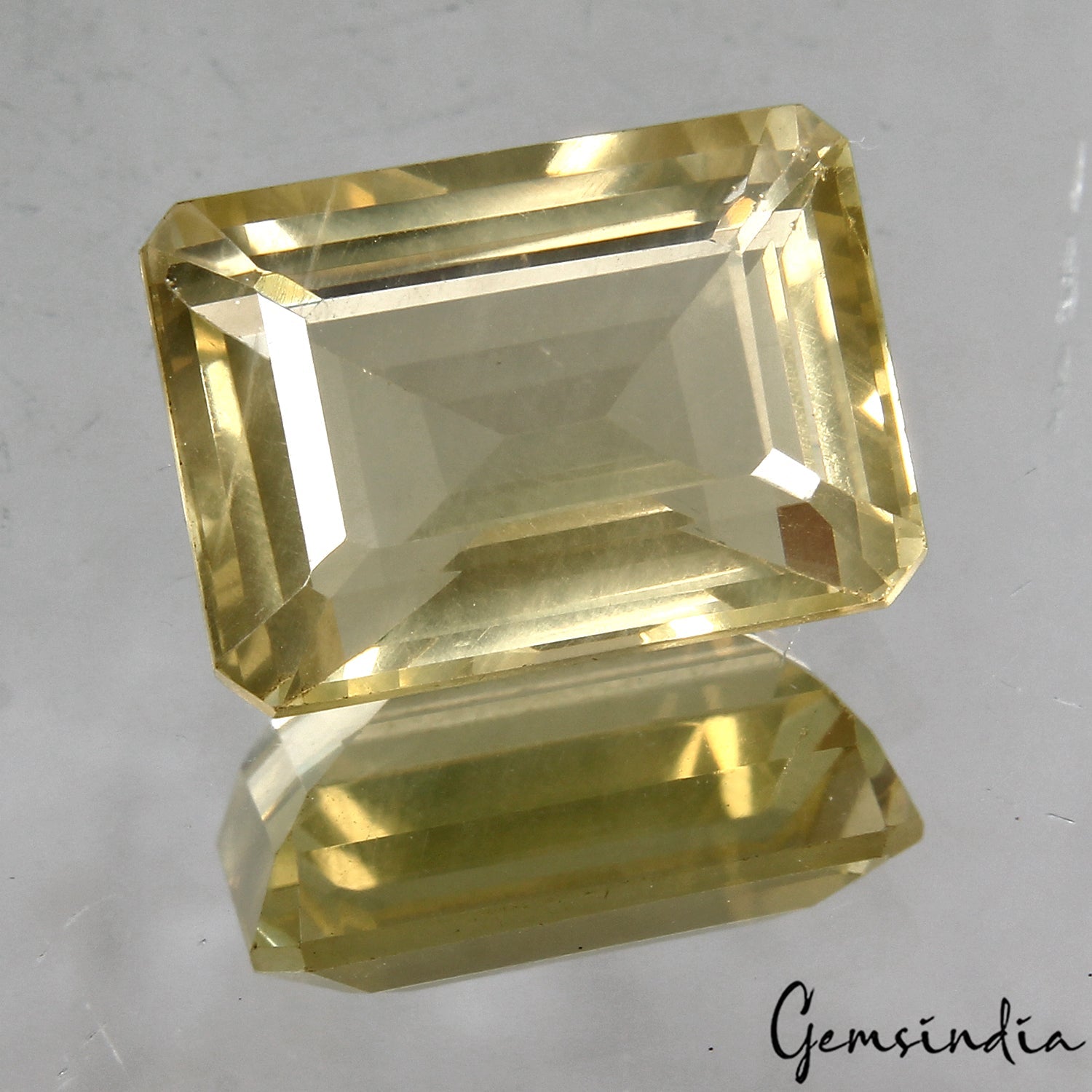 28 Cts Natural Untreated Brazilian Lemon Citrine Octagon Cut Loose Gem For Ring