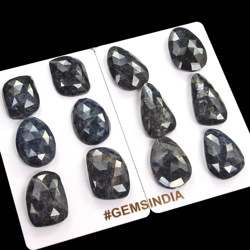 6 Pair Natural Sapphire Untreated/Unheated Rose Checker Cut Loose Gemstones~12Pc