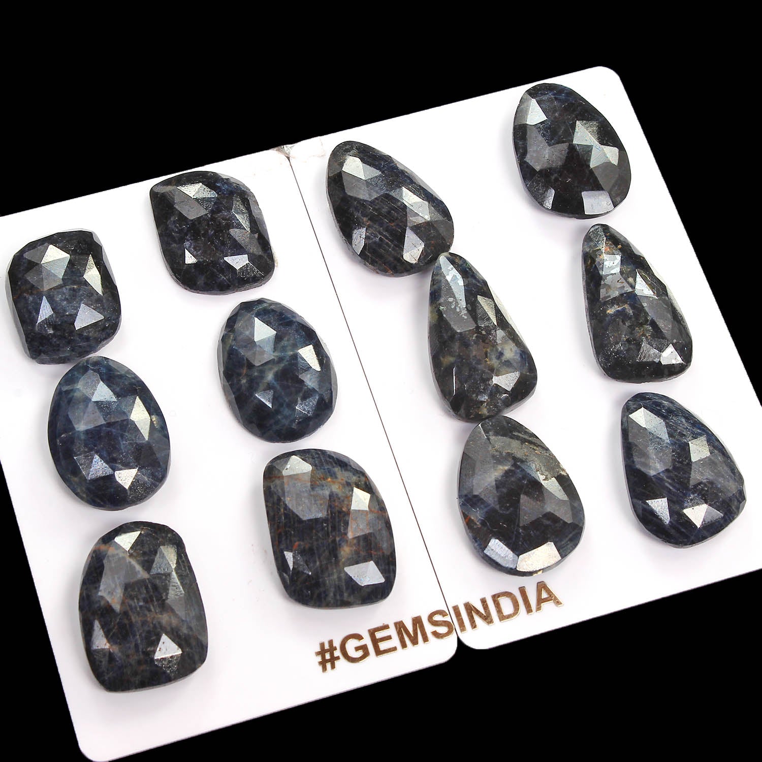 6 Pair Natural Sapphire Untreated/Unheated Rose Checker Cut Loose Gemstones~12Pc