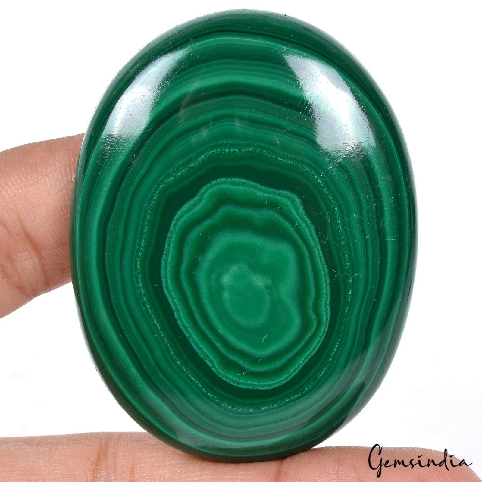 335 Ct Natural Untreated Green Malachite Artistic Design Oval Cab Loose Gemstone