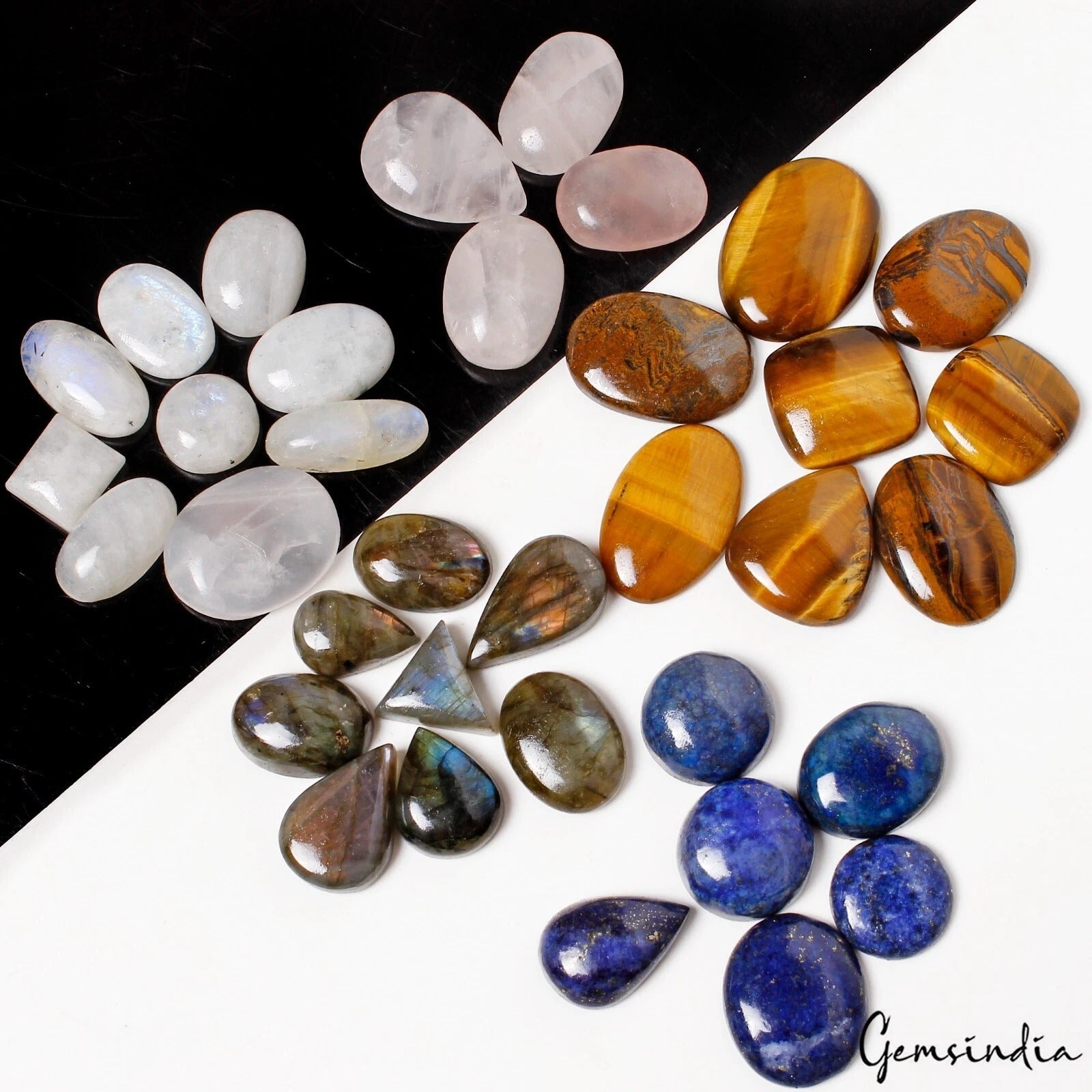 1000 Ct/35 Pcs Natural Multi Color Treated/Untreated Mix Gems Assorted Shape Gem