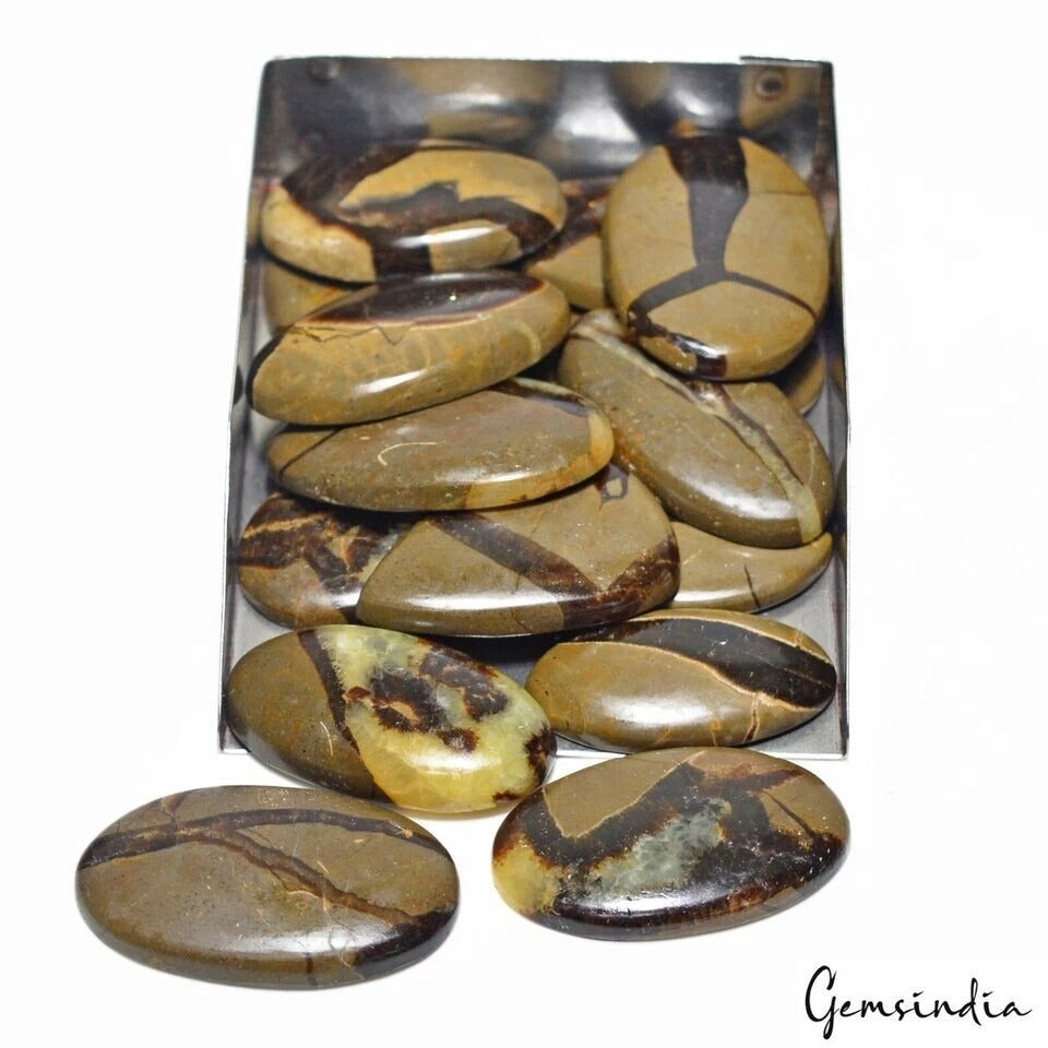 Septarian Lot, Cabochon, Untreated — 15 Pieces, 35mm to 45mm, 750 Ct