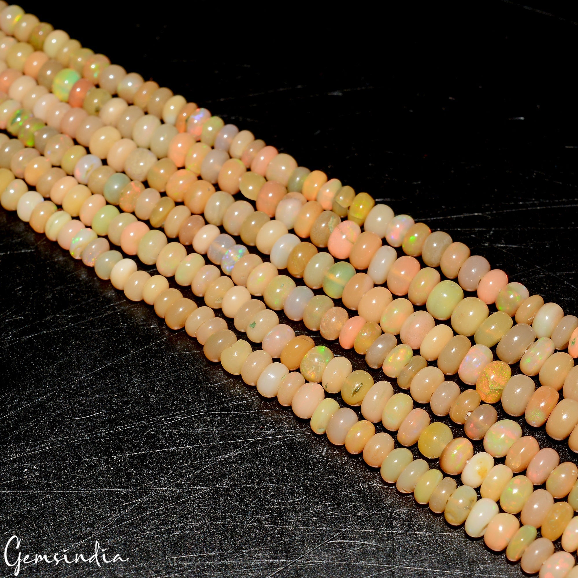 A++ Natural Ethiopian Opal Beads Welo Fire Opal Gemstone Beads/3 Strand~18" each
