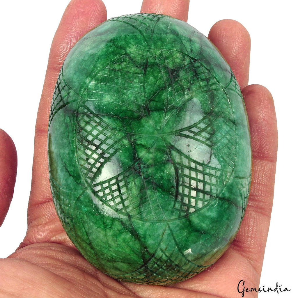 2300 Ct Natural Green Brazilian Emerald Oval Cut Carving Earth Mined Huge Gems