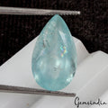 5.20 Cts Natural Untreated Aqua Blue Aquamarine Pear Faceted Loose Gemstone~14mm