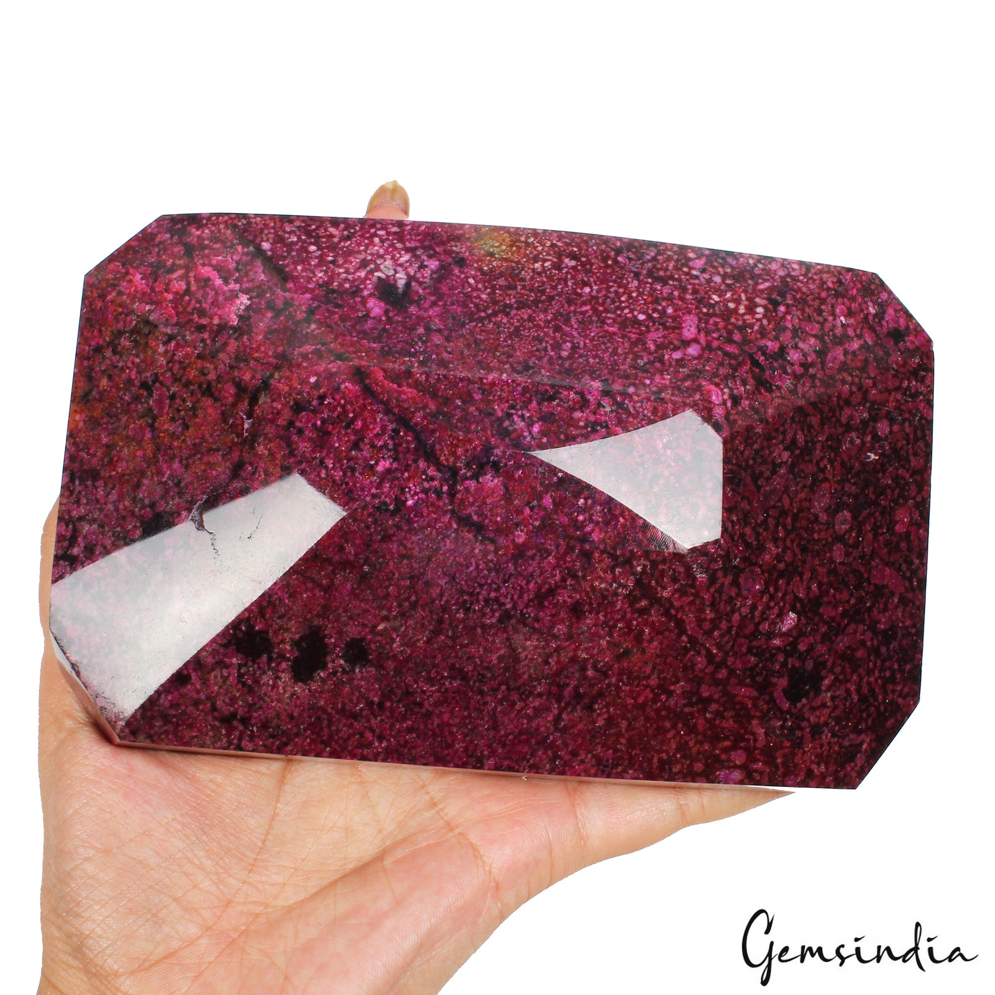 1.8 kilo Natural Huge Red Ruby Octagon Cut Earth Mined For Gallery Stone NM