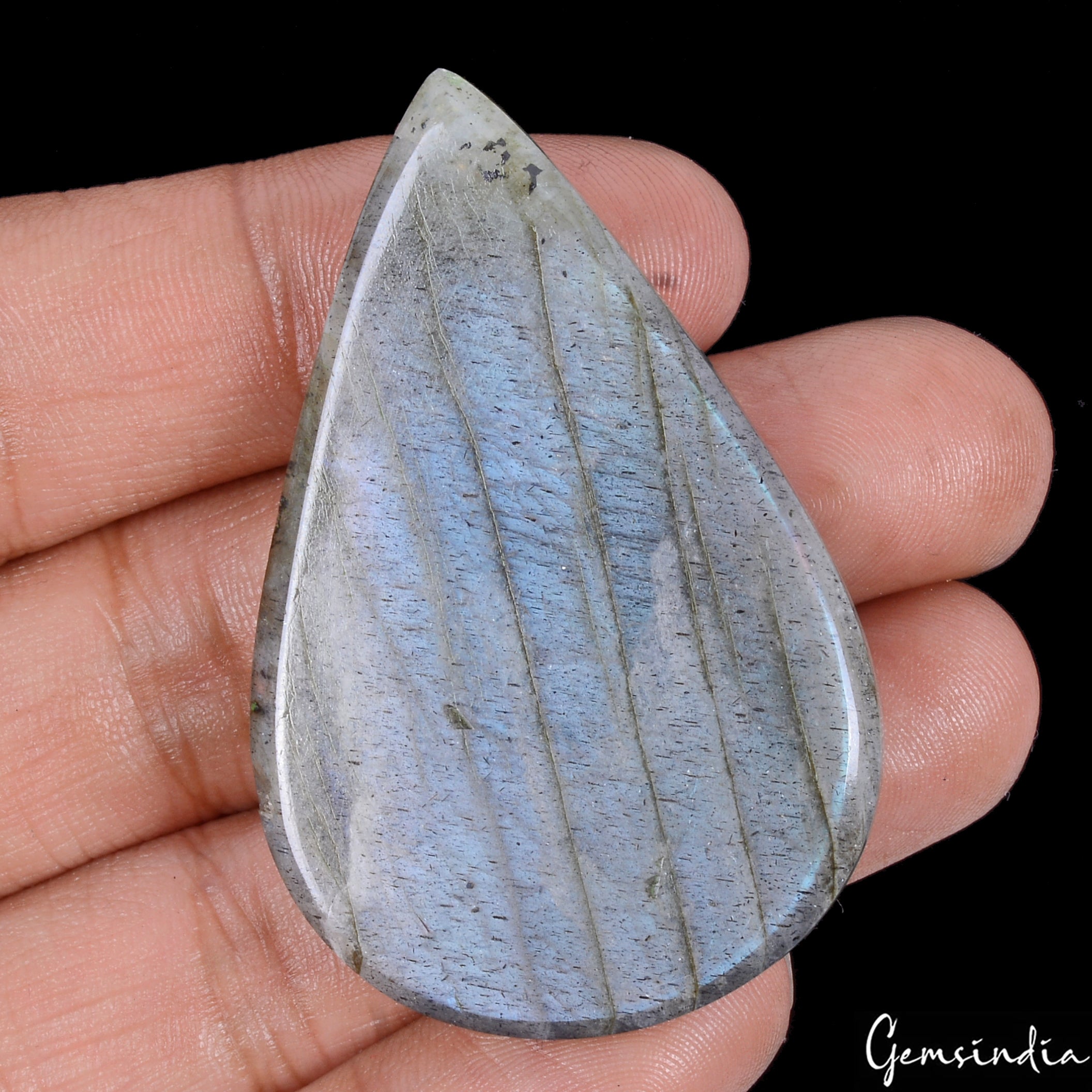 Certified 119.0 Ct Natural Untreated Blue Shine Labradorite Pear Gem For Pendant