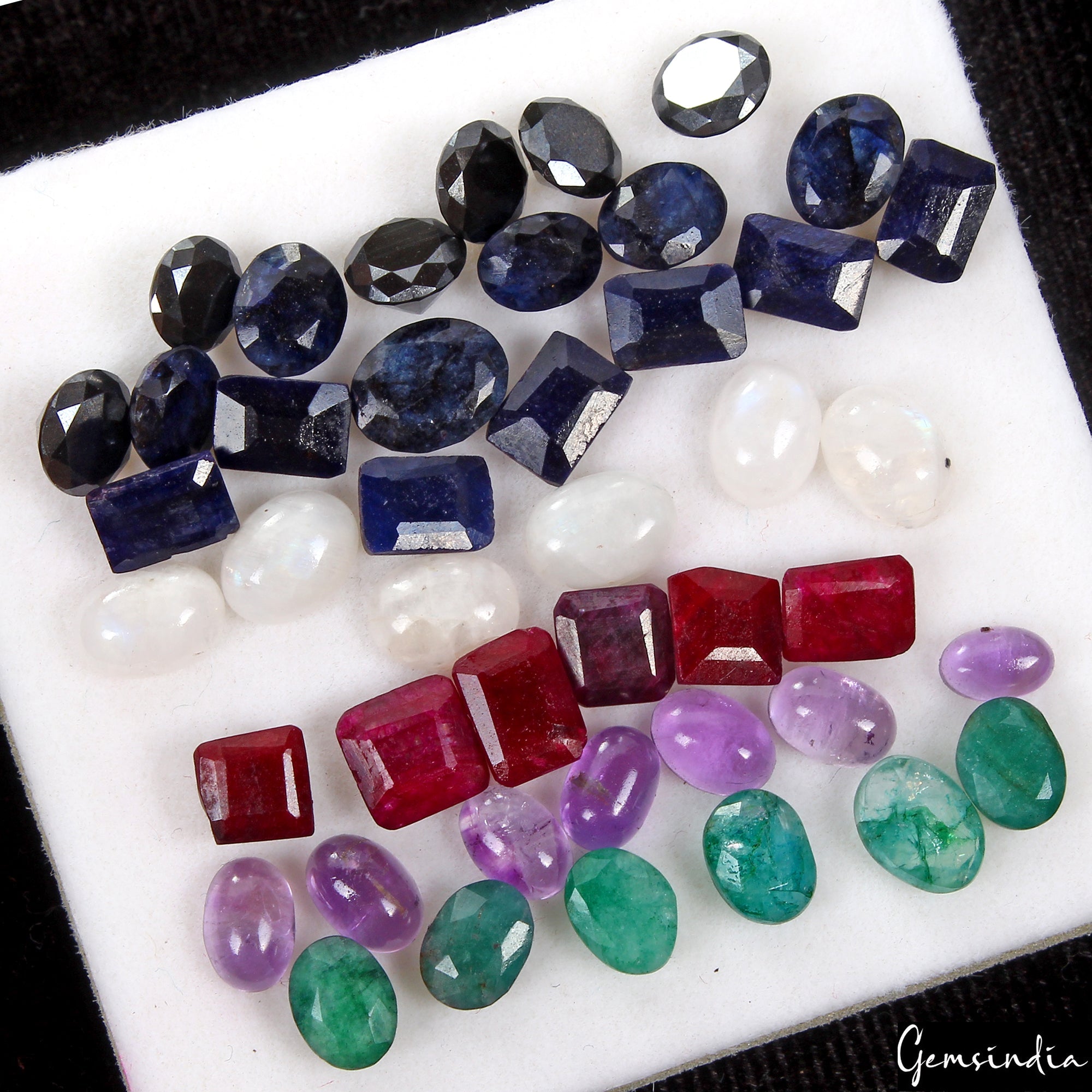 44 Pcs Estate Genuine Semi Precious Loose Mix Cut Jewelry Gemstones Collection