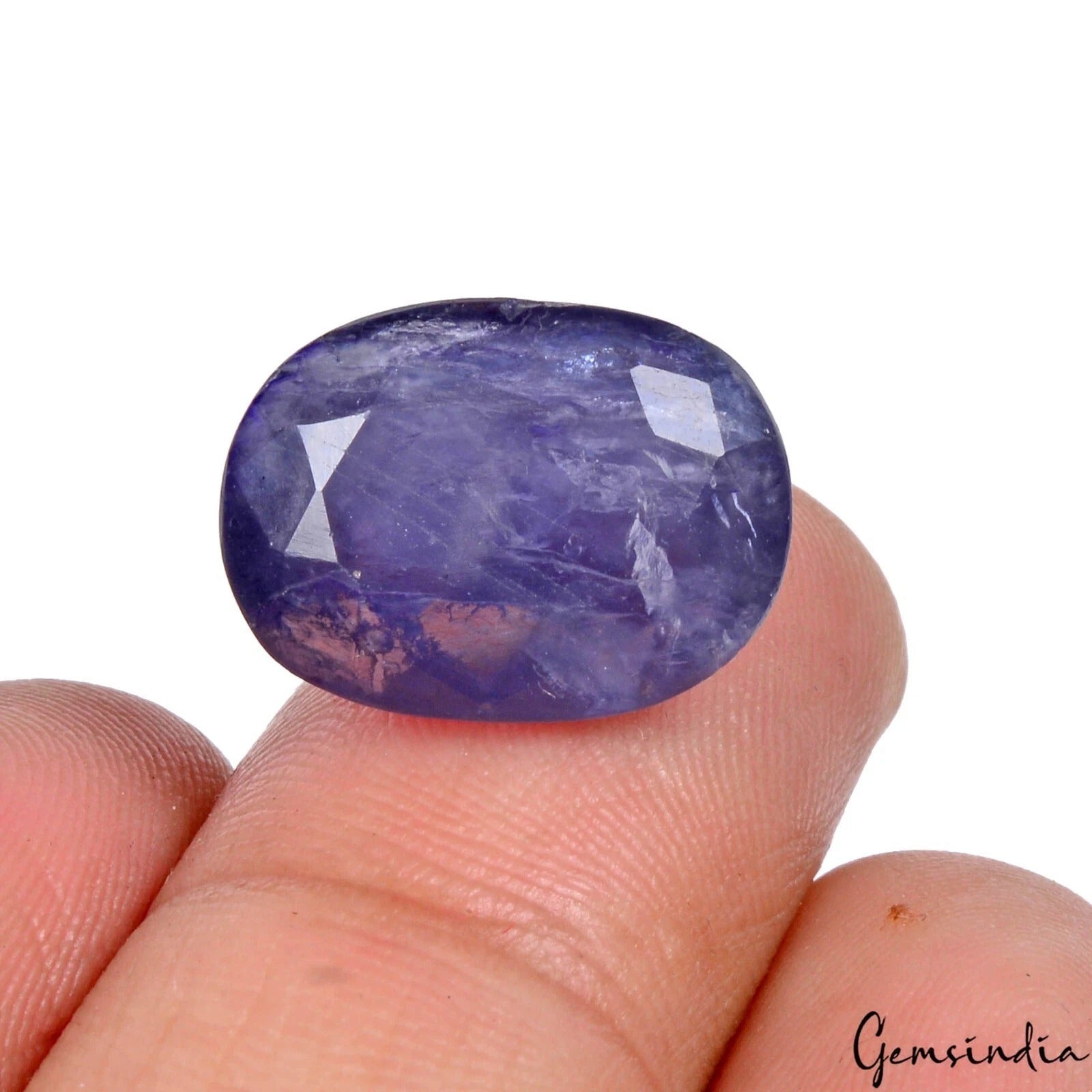 Certified 10.00 Cts Natural Untreated Blue Iolite Oval Cut Loose Gems For Ring