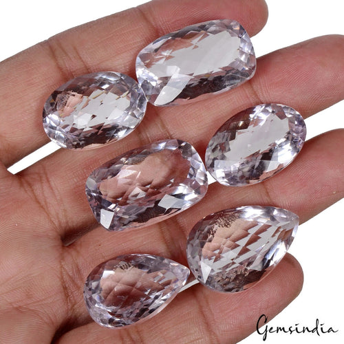 Amethyst Loose Gemstone, Oval Pear Cushion Checker Faceted Cut — 23mm to 27mm, 186.60 Ct