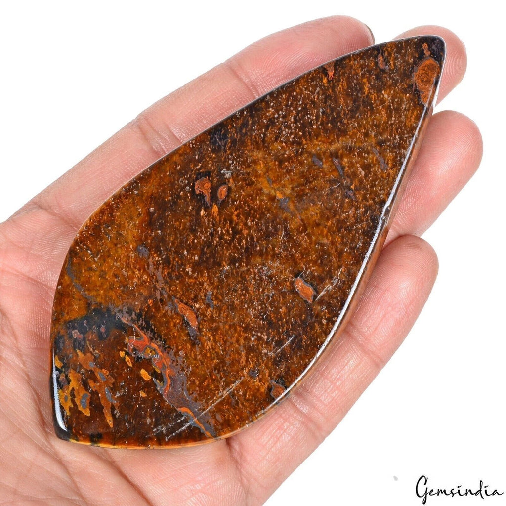 Tiger Eye Cabochon, Untreated, Brown — 109x53x15mm, 710 Ct, Madagascar