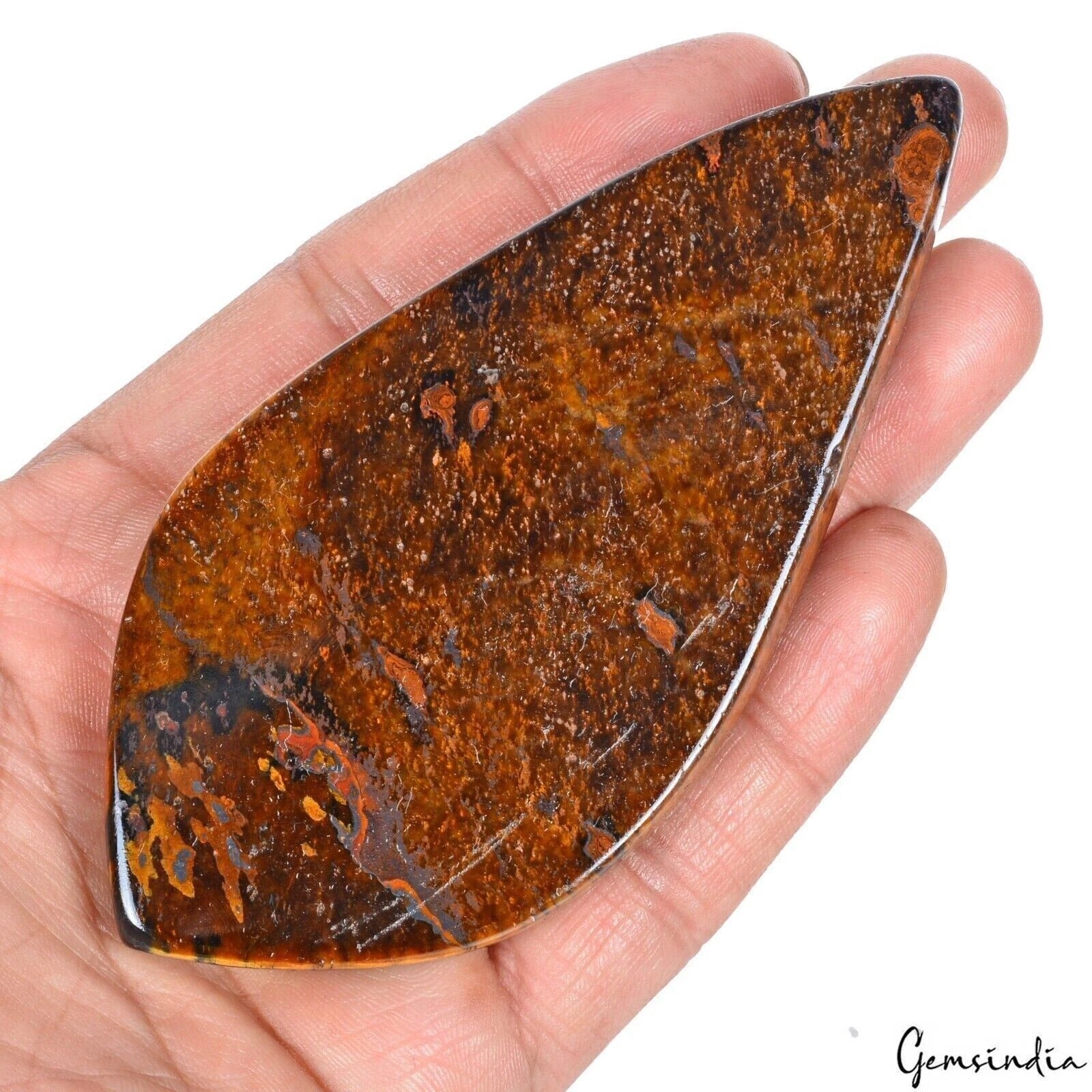 Tiger Eye Cabochon, Untreated, Brown — 109x53x15mm, 710 Ct, Madagascar