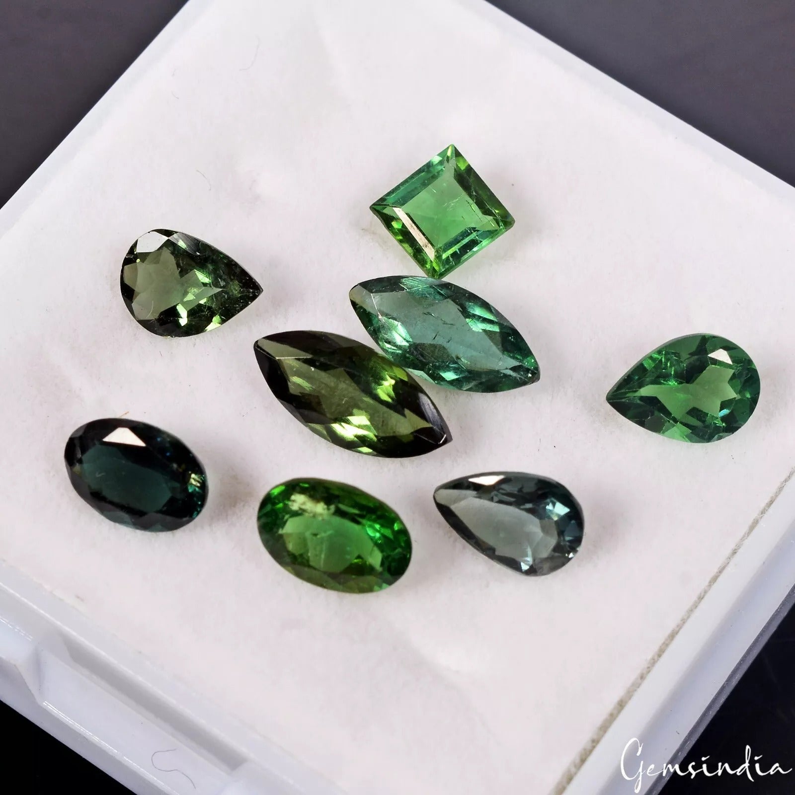 Natural AAA Green Tourmaline Mix Cut Loose Unheated Mozambique Gemstones~5.80 Ct