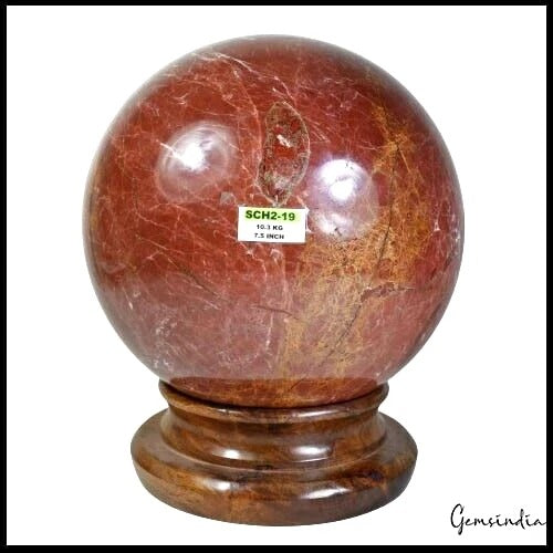 Red Jasper Sphere, Untreated — 7.5 Inch in diameter, 10.3 Kg (51500 Ct), Madagascar