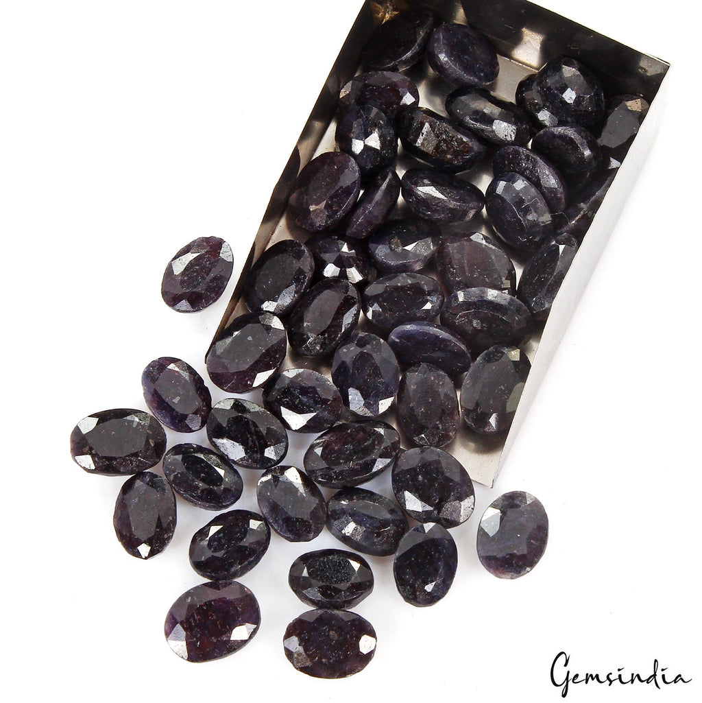 253.60 Ct/46Pc Natural Dark Blue Sapphire Oval Cut 11-12mm Loose Wholesale Gems