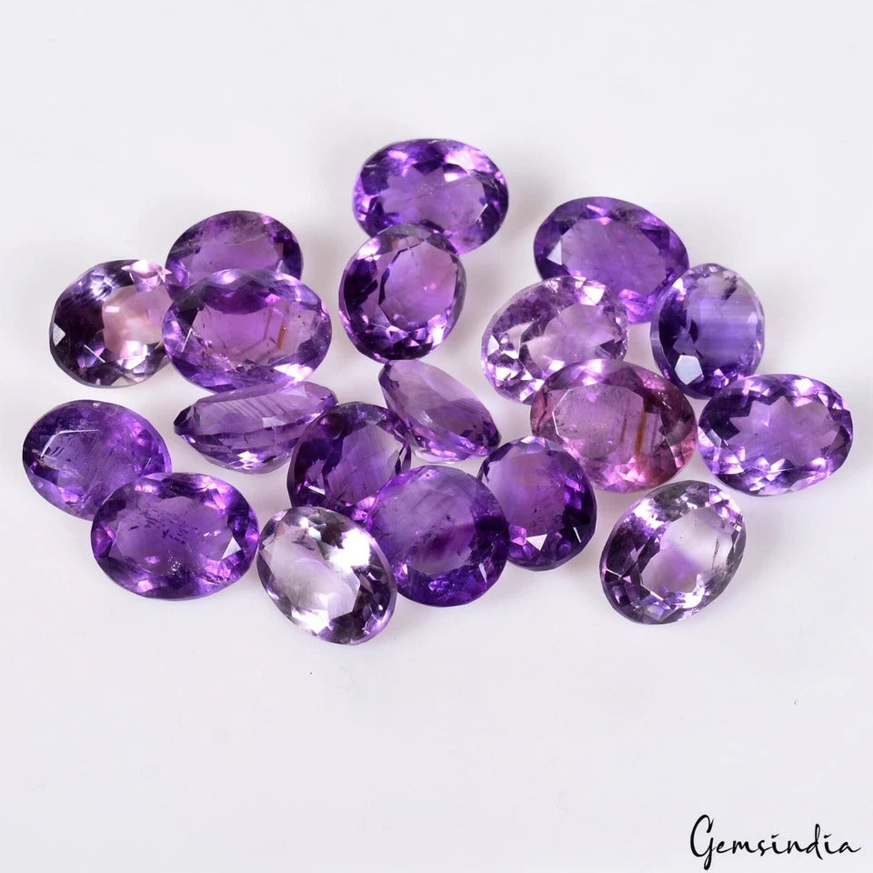Amethyst Lot, Loose Gemstone, Purple — 19 Pieces, 11mm to 14mm, 102.80 Ct, Brazil