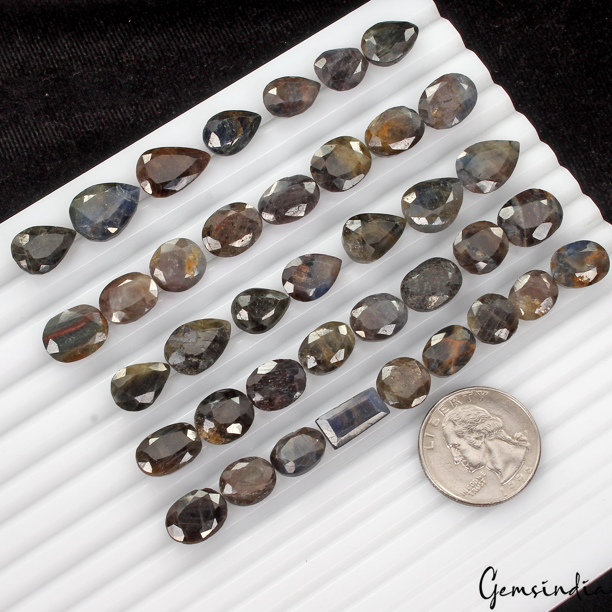 280 Ct Natural Untreated Brown/Black Sapphire Mixed Cut Loose 10-16mm Gemstones