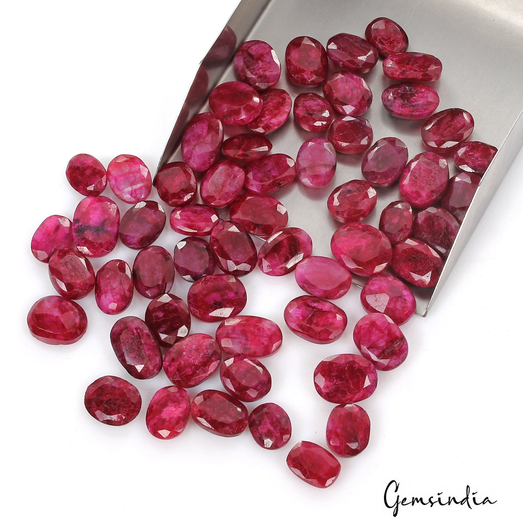 570 Ct Natural Red Pink Beryl Oval Faceted Loose Wholesale Gemstone Lot 58 Pcs