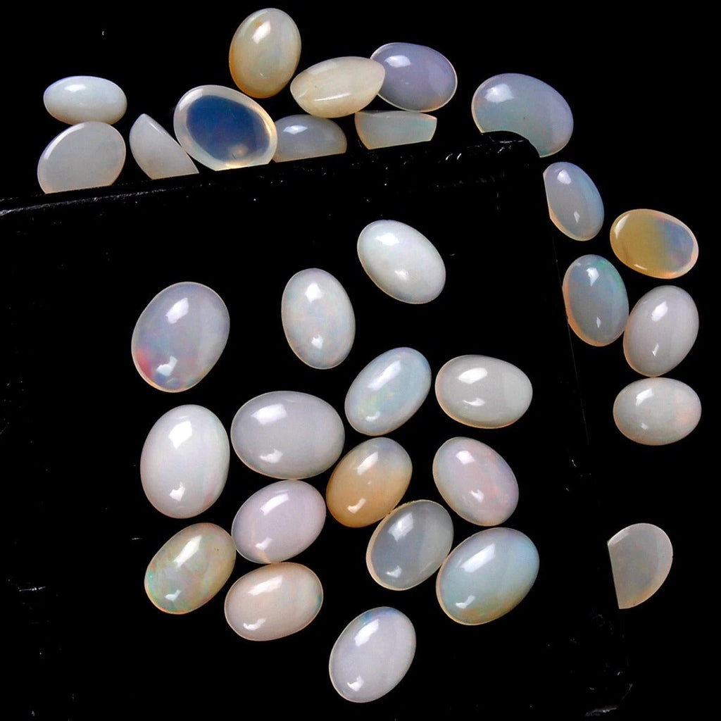 16 Ct/32 Pcs Natural Ethiopian Multi Shine Opal Oval Cabochon Loose Gemstones