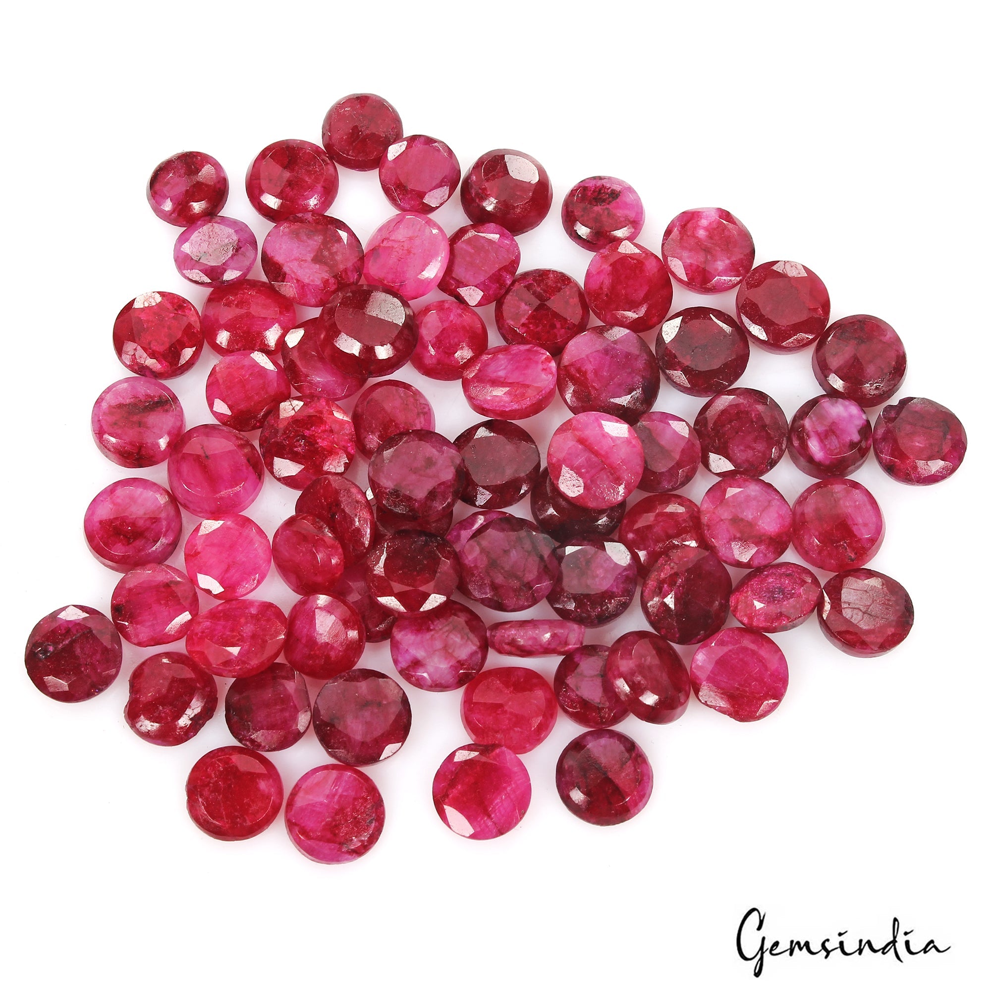 220 Ct/64 Pc Natural Pink Beryl Bixbite USA Round Cut Loose Gems Lot For Jewelry