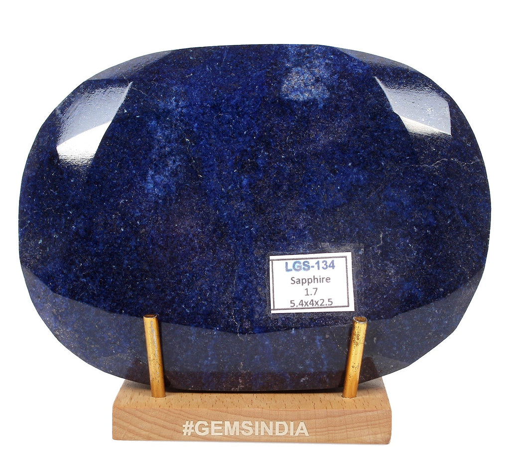 1.7 kg Large Natural Blue Sapphire Oval Cut Huge Polished Decorative Specimen