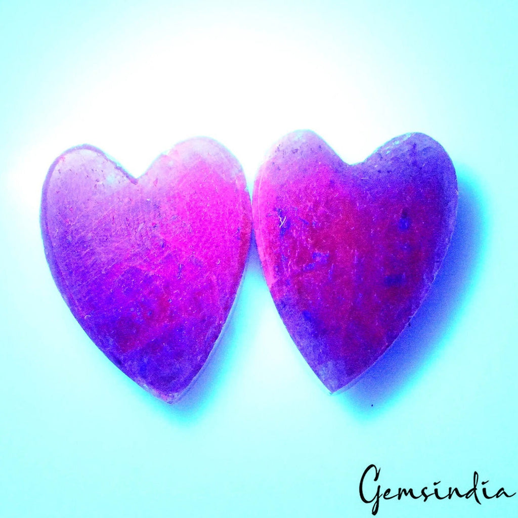 70.70 Ct Natural Red Ruby Heart Cut 23x18mm Matched Pair Gemstones for jewelry