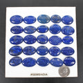 760 Cts/25 Pcs Natural Royal Blue Lapis Lazuli Oval Cab Loose Gems For Jewelry