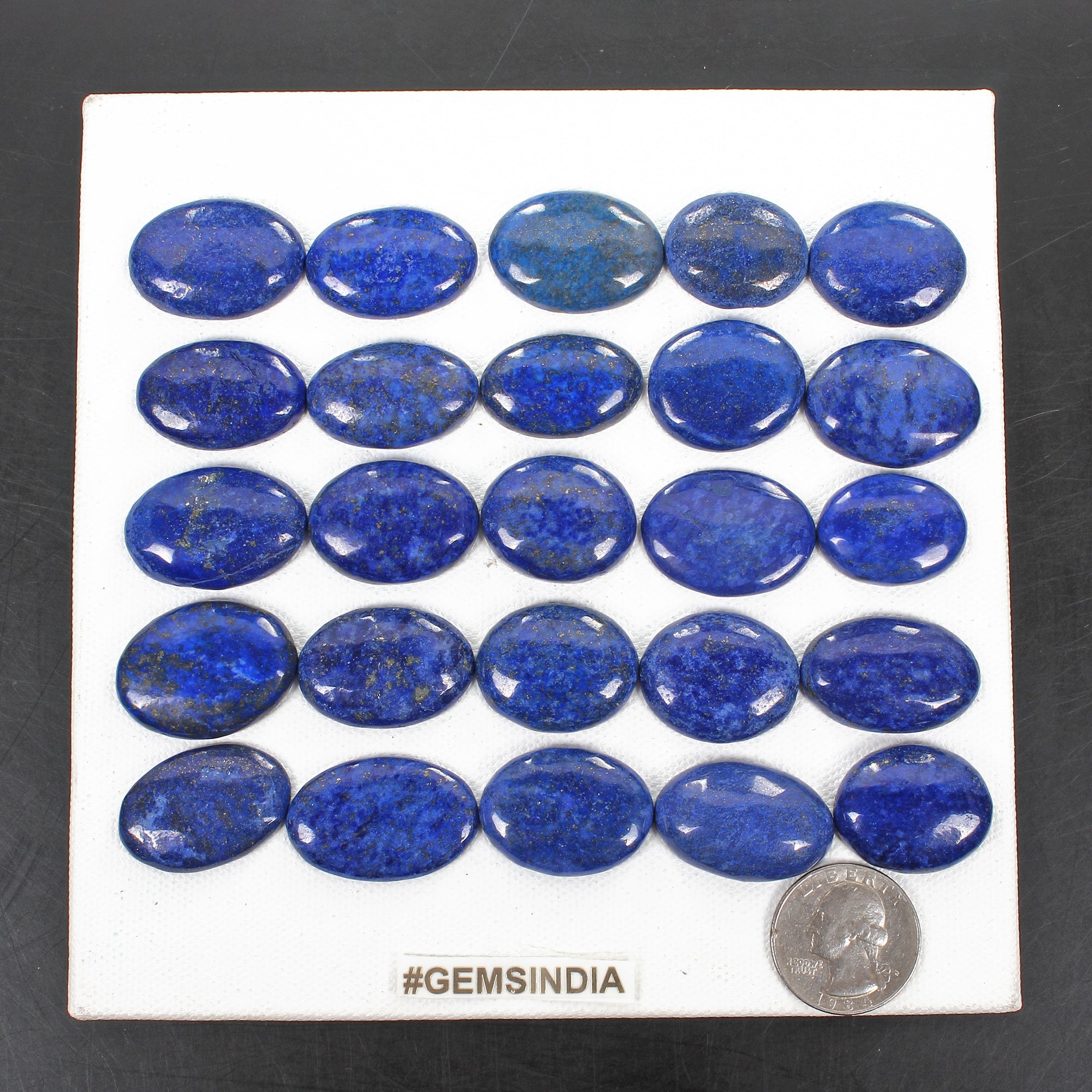760 Cts/25 Pcs Natural Royal Blue Lapis Lazuli Oval Cab Loose Gems For Jewelry
