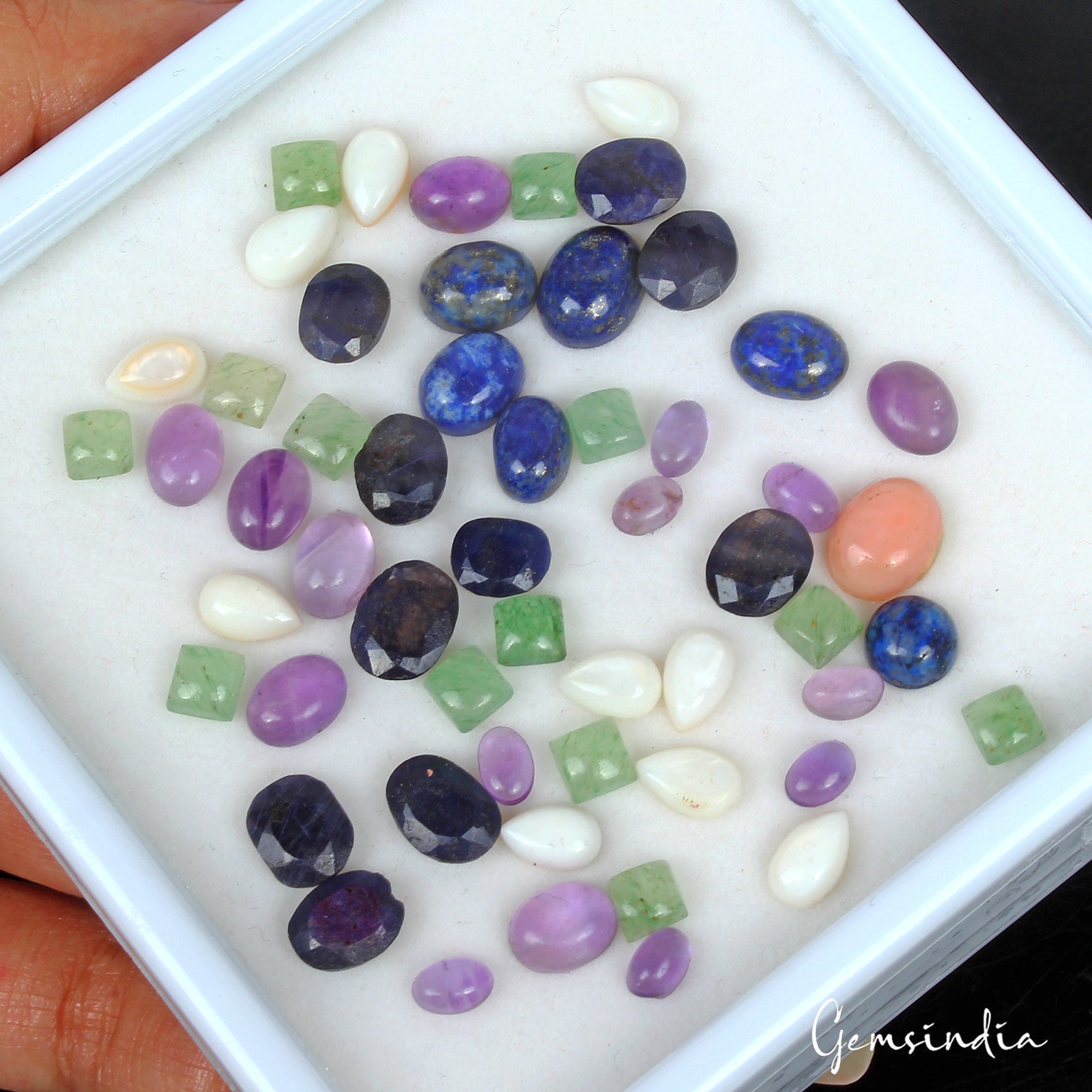 70 Cts/55 Pcs Natural Multi Color Mix Cut Loose 5mm To 10mm Gems Lot For Jewelry