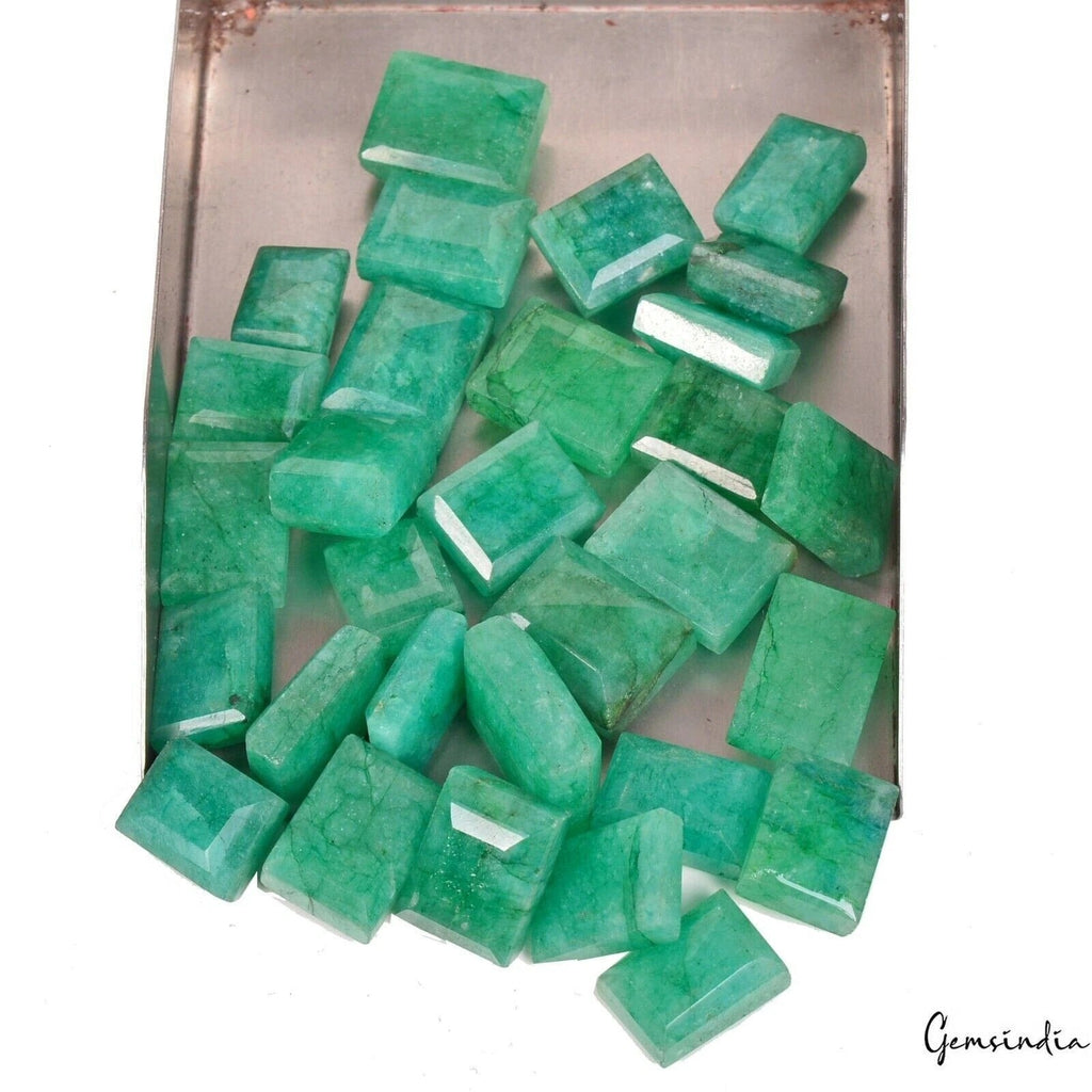 Certified 400 Cts/30 Pcs Natural Brazilian Nice Green Emerald Baguette Cut Gems