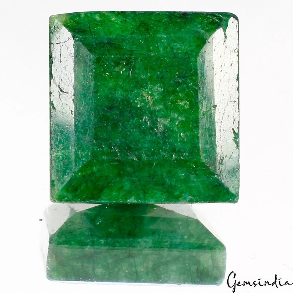 Emerald Loose Gemstone, Color Enhanced, Green — 17x17x8mm, 27.00 Ct, Brazil