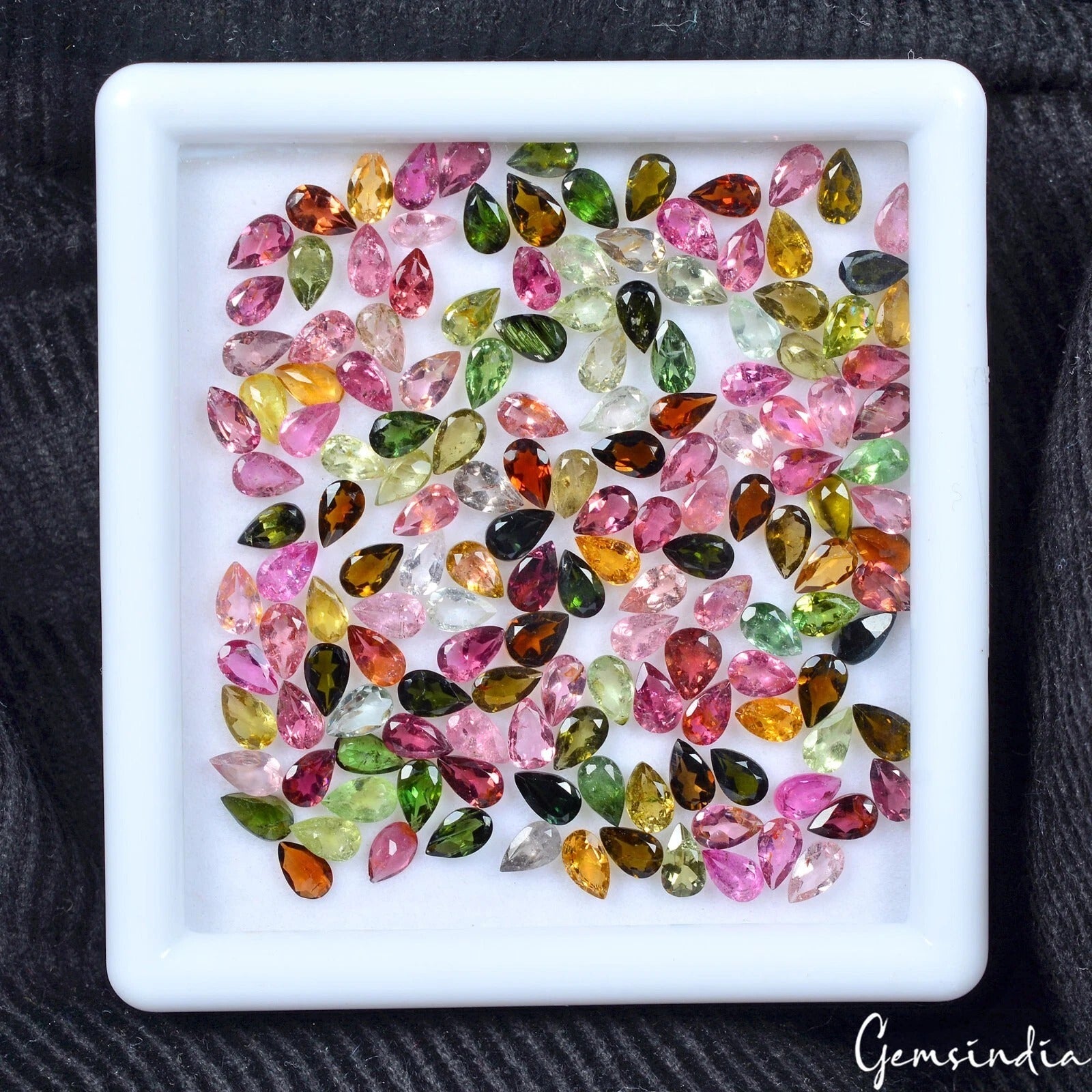 Tourmaline Loose Gemstone, Untreated, Multi Color — 5mm, 30.00 Ct, Mozambique