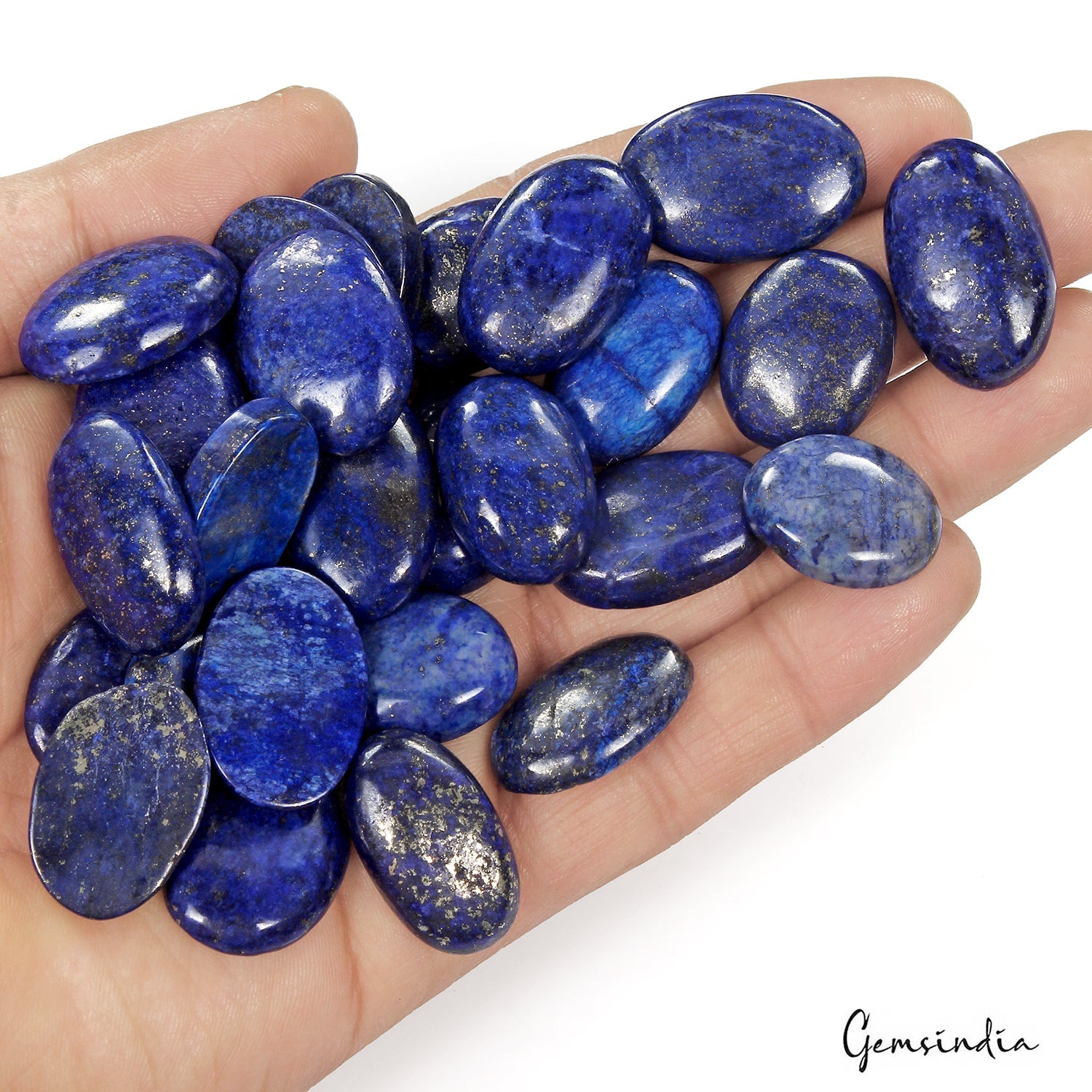 650 Ct Natural Blue Lapis lazuli Oval Cabochon Loose Gems Lot 29 Pcs For Jewelry
