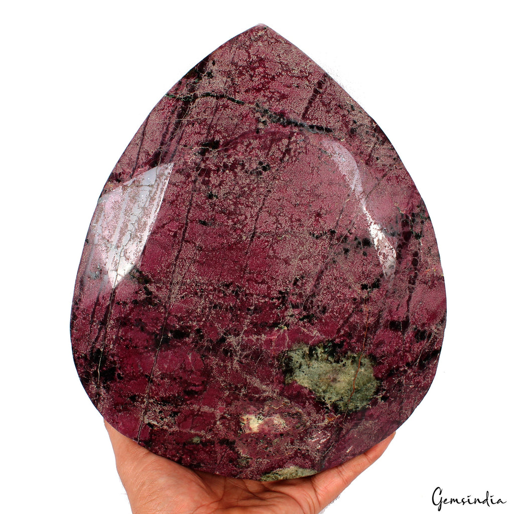 Large 15 Kg Natural Huge Green Red Ruby Zoisite Pear Faceted Untreated Gemstone
