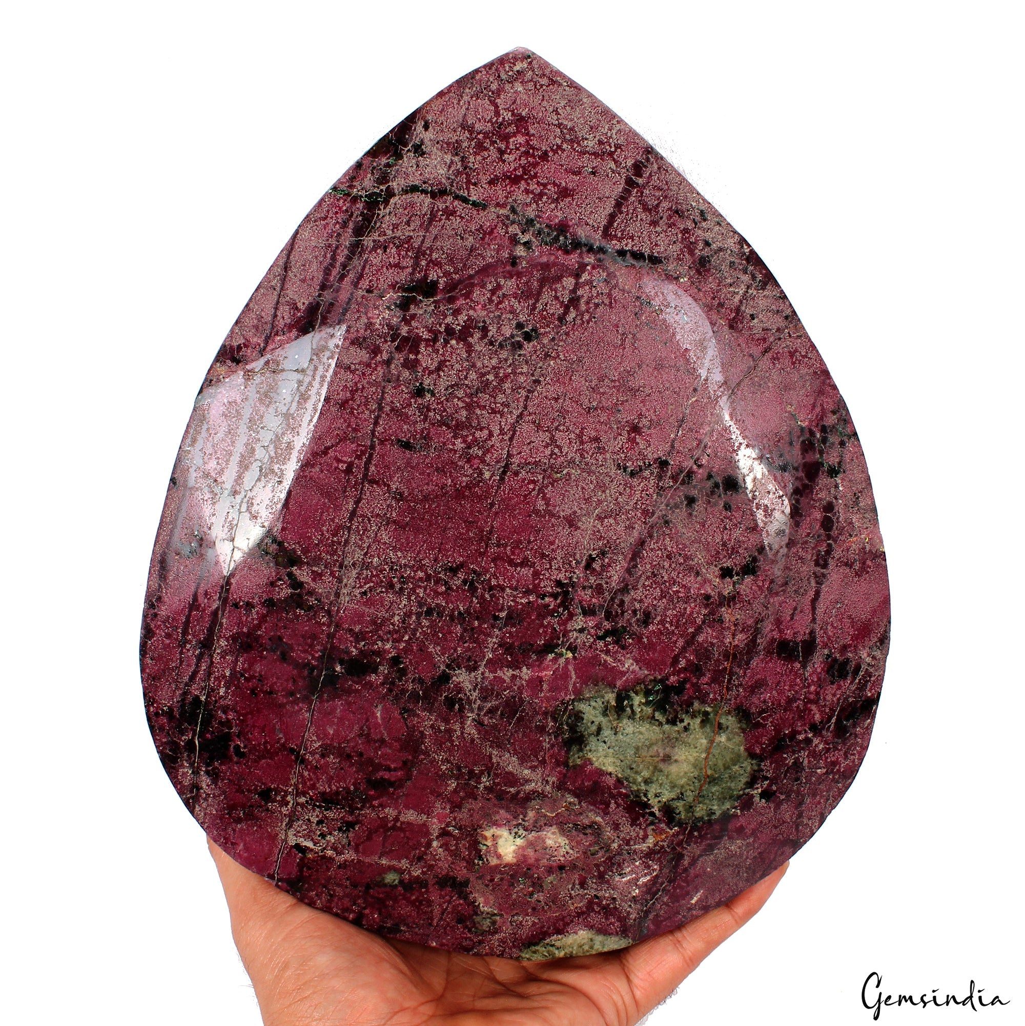 Large 15 Kg Natural Huge Green Red Ruby Zoisite Pear Faceted Untreated Gemstone