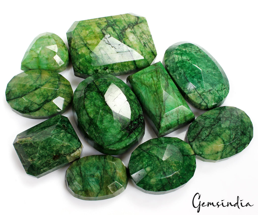 5350 Ct Natural Green Emerald From Brazil Loose 45-57mm Mix Cut Gemstones Lot