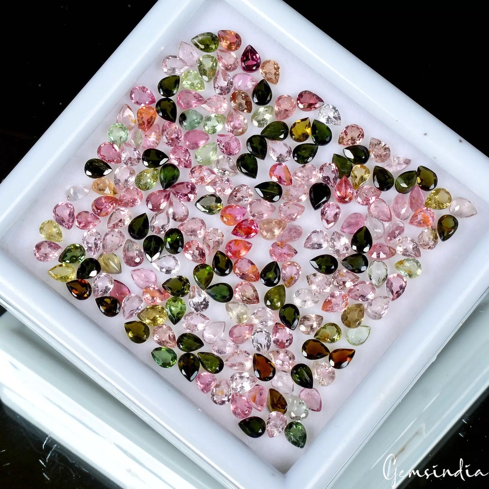 Tourmaline Lot, Loose Gemstone, Untreated, Multi Color — 197 Pieces, 4mm, 29.40 Ct