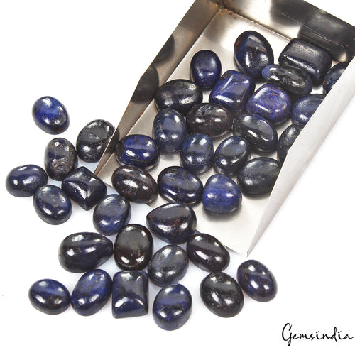 African Blue Sapphire Cabochon, Color Enhanced — 9mm to 12mm, 220.00 Ct, Africa