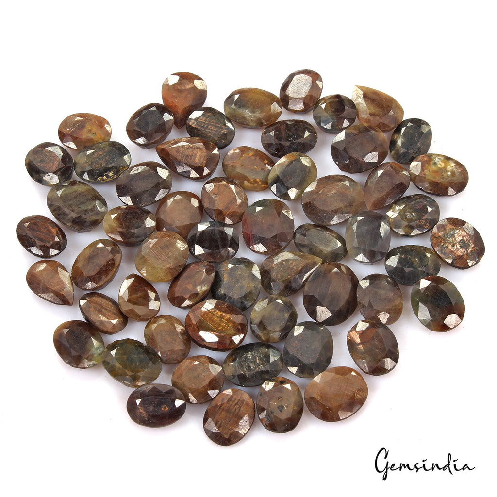 500 Cts/56 Pcs Natural Untreated Brown Sapphire Mix Cut Loose Gems For Jewelry