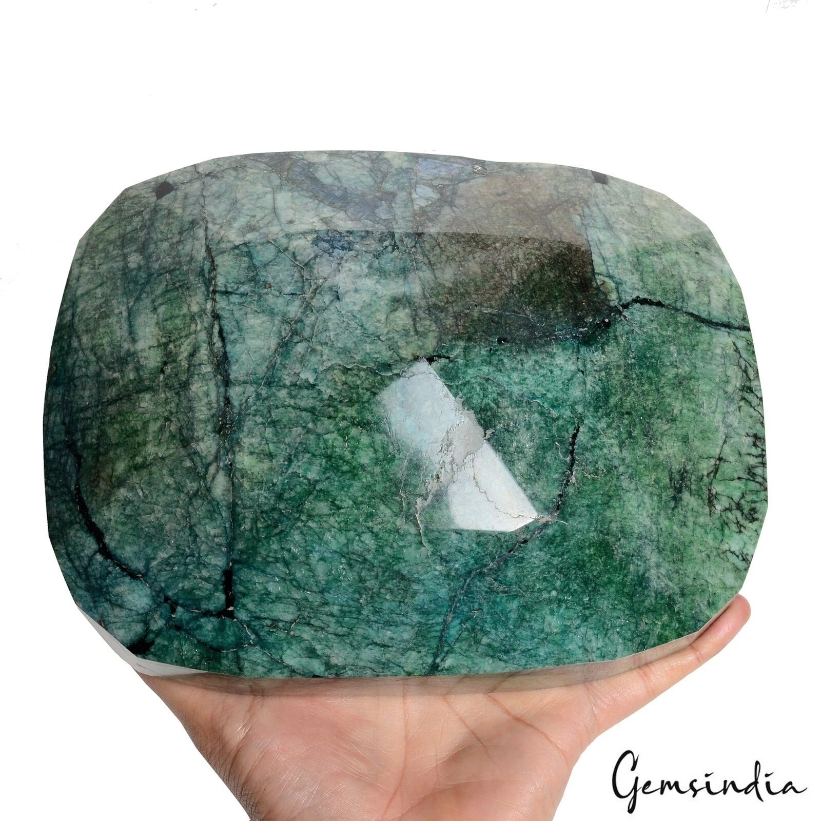 Emerald Loose Gemstone, Color Enhanced, Green — 9 x6.75x3 Inch, 23500 Ct (4.7 Kg), Brazil
