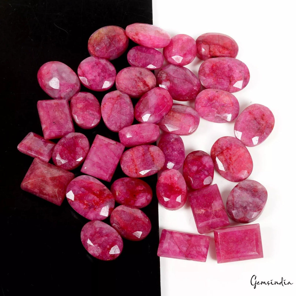 500 Ct/35Pcs Natural USA Pink Beryl Bixbite Mixed Cut Loose Gems Lot For Jewelry