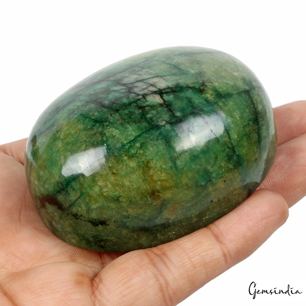 1120Ct Natural Huge Green Emerald Earth-Mined Museum Size Oval Cabochon Gemstone