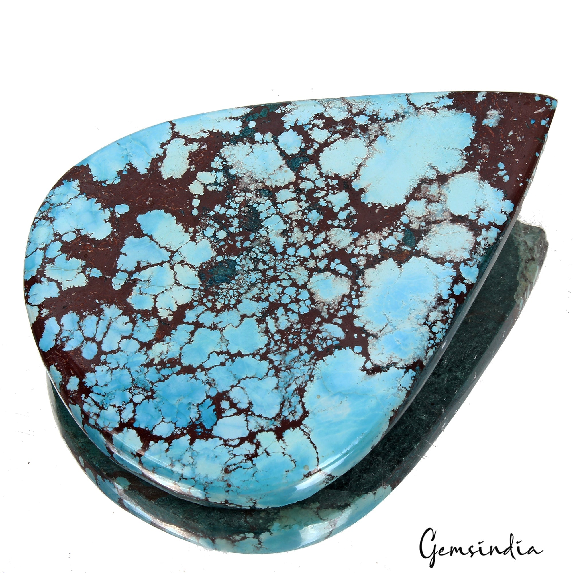 430 Ct Spiderweb Design Turquoise Blue Pear Shape Loose Huge Size Gemstone ~95mm