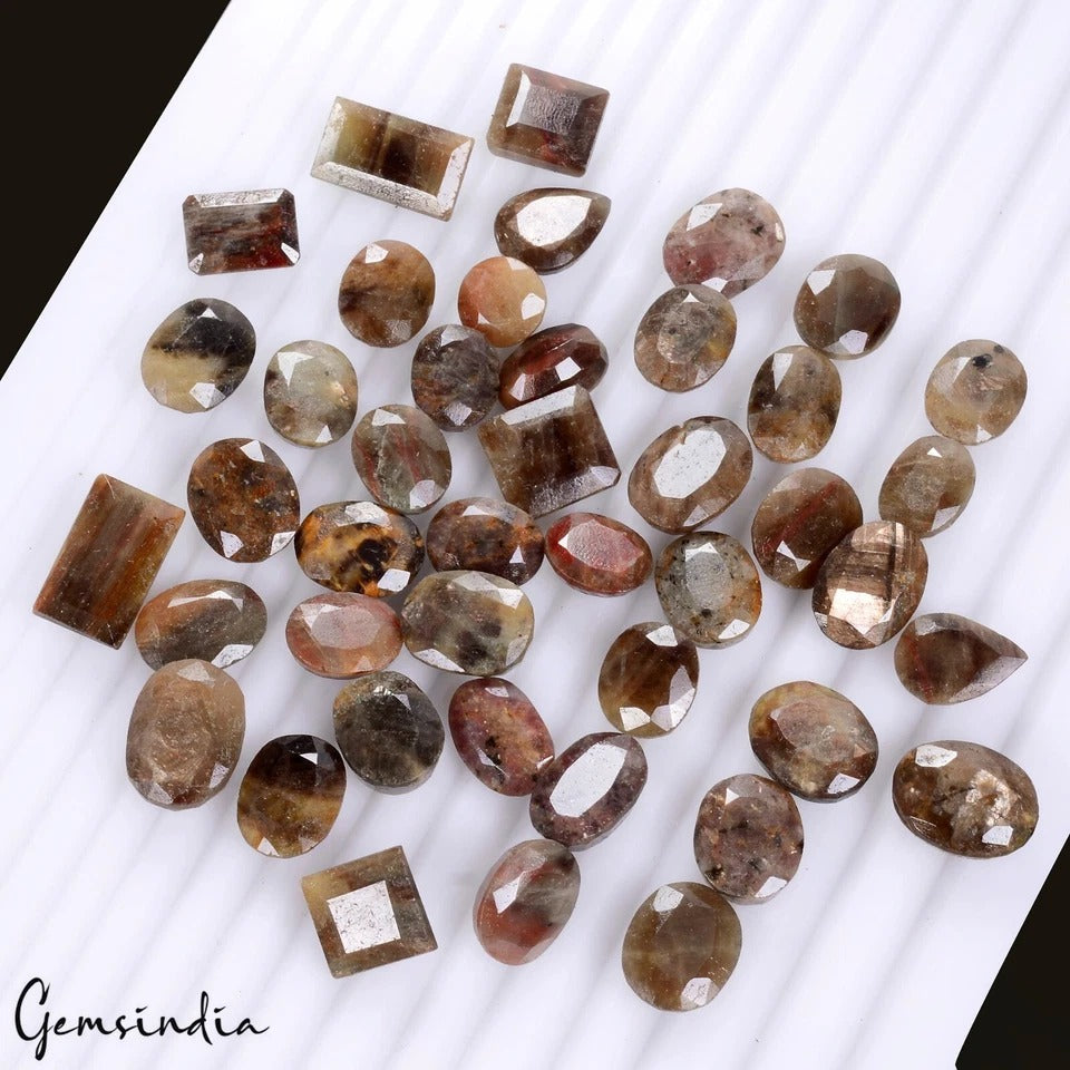 400 Ct/43 Pc Natural Untreated Brown Sapphire Mix Cut Loose Gems Lot For Jewelry