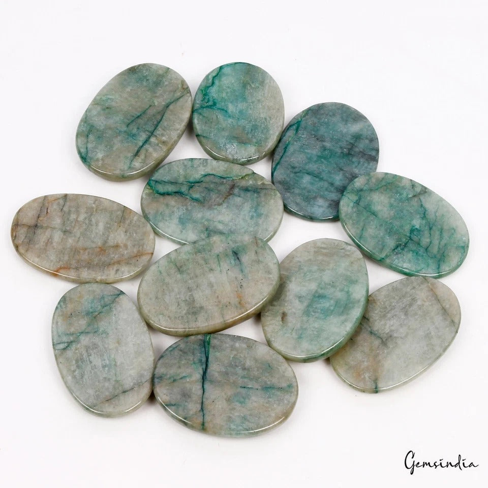 700 Ct/11Pcs Natural Untreated Green Emerald Oval Cab Loose Pendant Size Gems