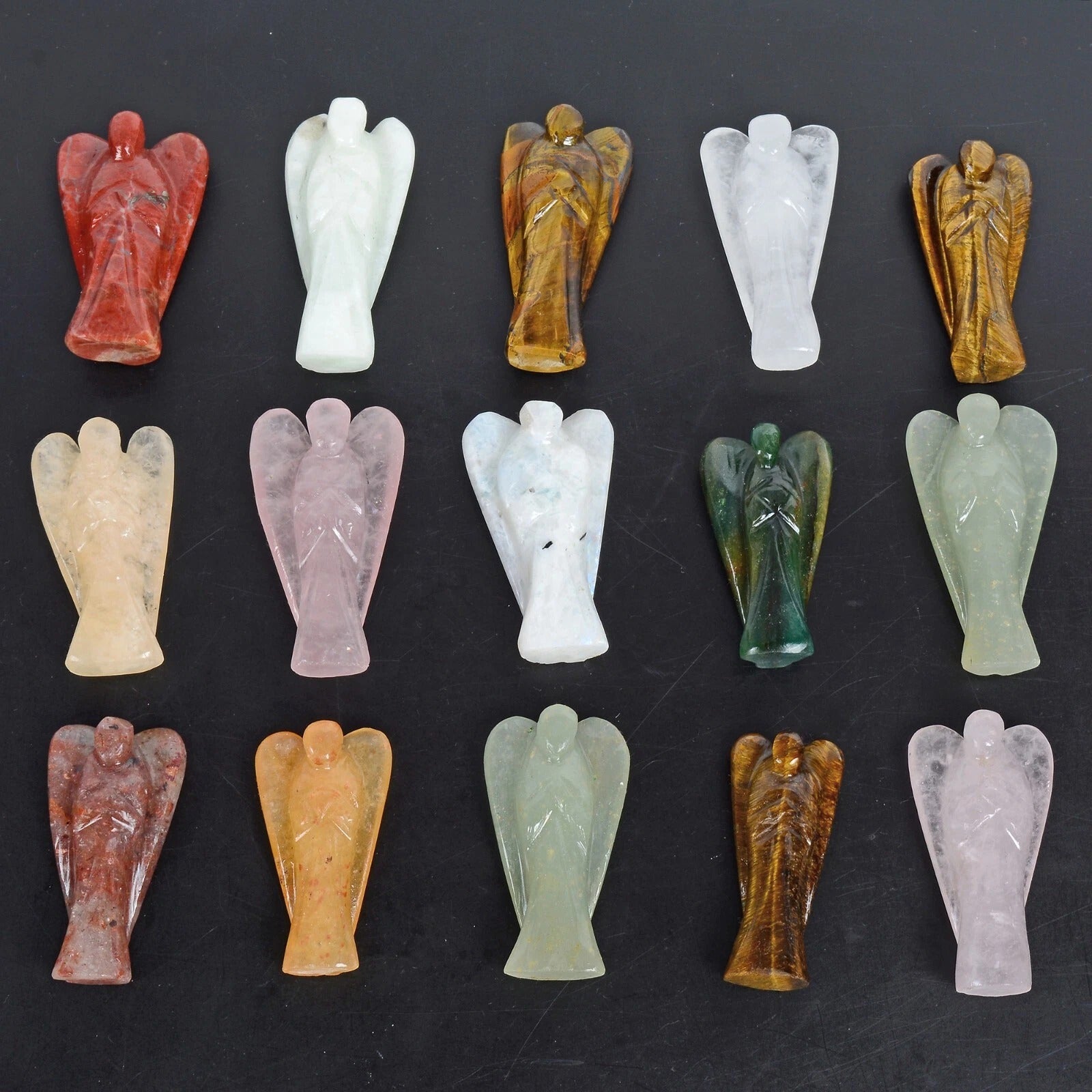 Gemstone Angel Figurine, Untreated — 50mm to 59mm, 2080 Ct
