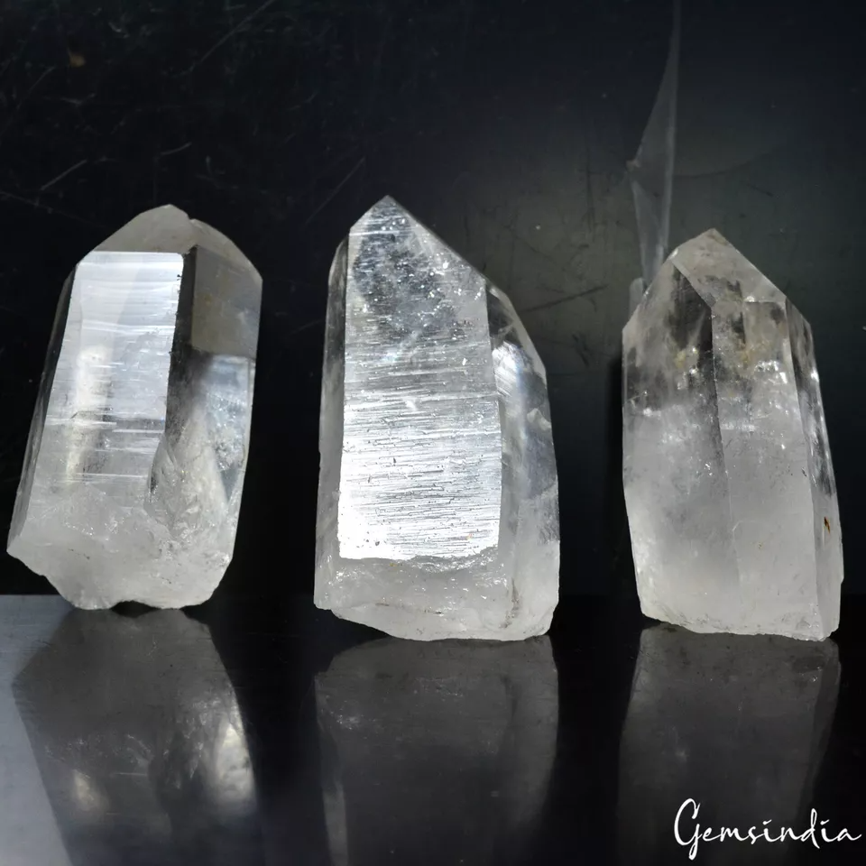 3 Pcs/1300 Ct. Natural Himalayan Quartz Point Mineral Rough Uncut Chakra Healing