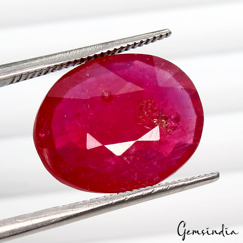 6.85Ct Natural Top Red Pink Normal Heated Ruby Mozambique Oval Cut Gemstone excl