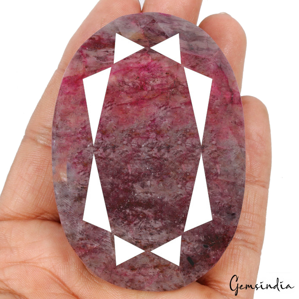 Beryl Loose Gemstone, Oval Cut, Color Enhanced — 75x52x28mm, 970 Ct