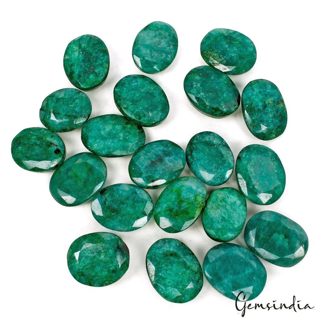 Certified 270 Cts/20 Pcs Natural Brazilian Green Emerald Oval Cut Loose Gems Lot